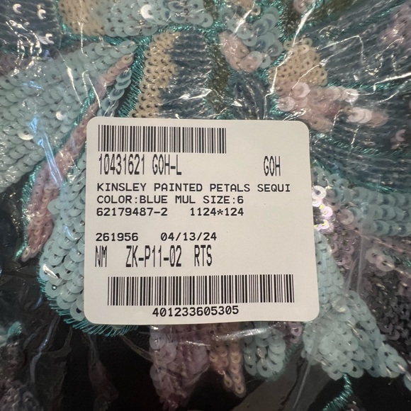 Milly Kinsley Painted Petals Sequin Dress NWT - Picture 7 of 8